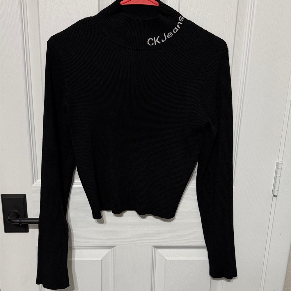 Calvin Klein Black Long Sleeve Turtleneck Top